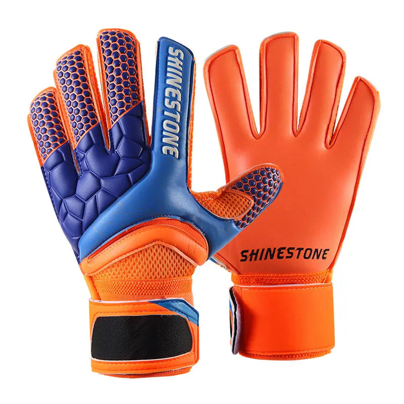 Men boys Latex Non-slip goalkeeper gloves Professional Soccer Goalkeeper Gloves Finger Protection Football Breathable Gloves
