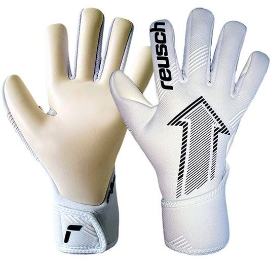 Goalkeeper Gloves Reusch Attrakt Fastgrip Silver White Adults-0