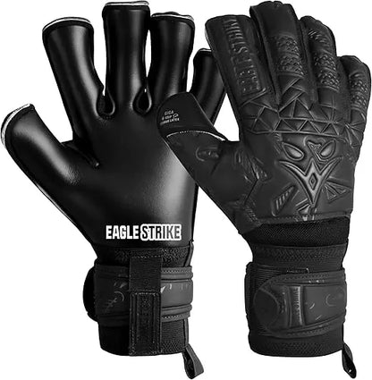 Eagle Strike Custom Soccer Gloves Latex Goalkeeper Roll Finger Adjustable Hook Loop Closure Finger Protection for Adults Youth