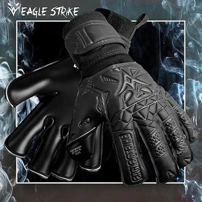 Eagle Strike Custom Soccer Gloves Latex Goalkeeper Roll Finger Adjustable Hook Loop Closure Finger Protection for Adults Youth