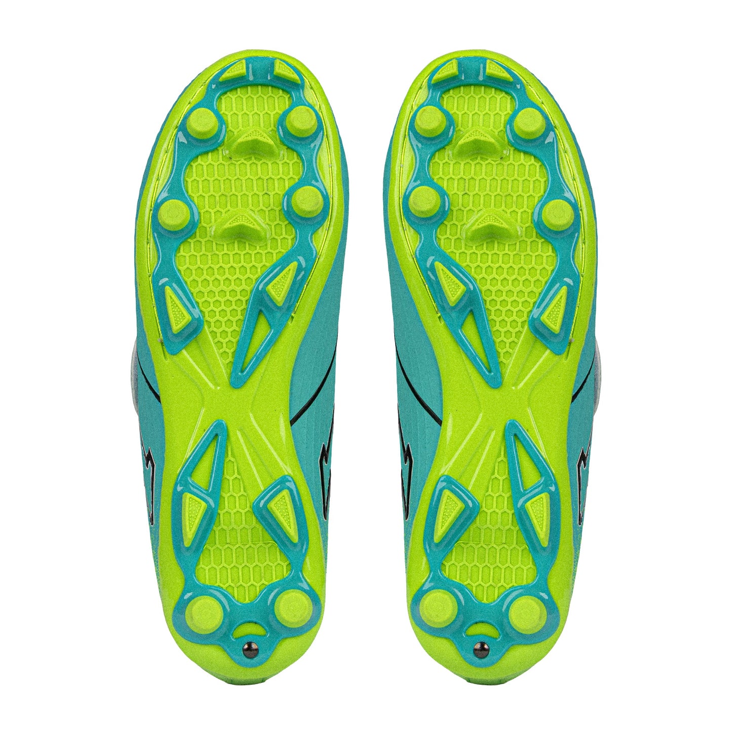 Equaliser Junior Football Boots - Aqua/Lime V Strap