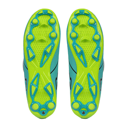 Equaliser Junior Football Boots - Aqua/Lime V Strap