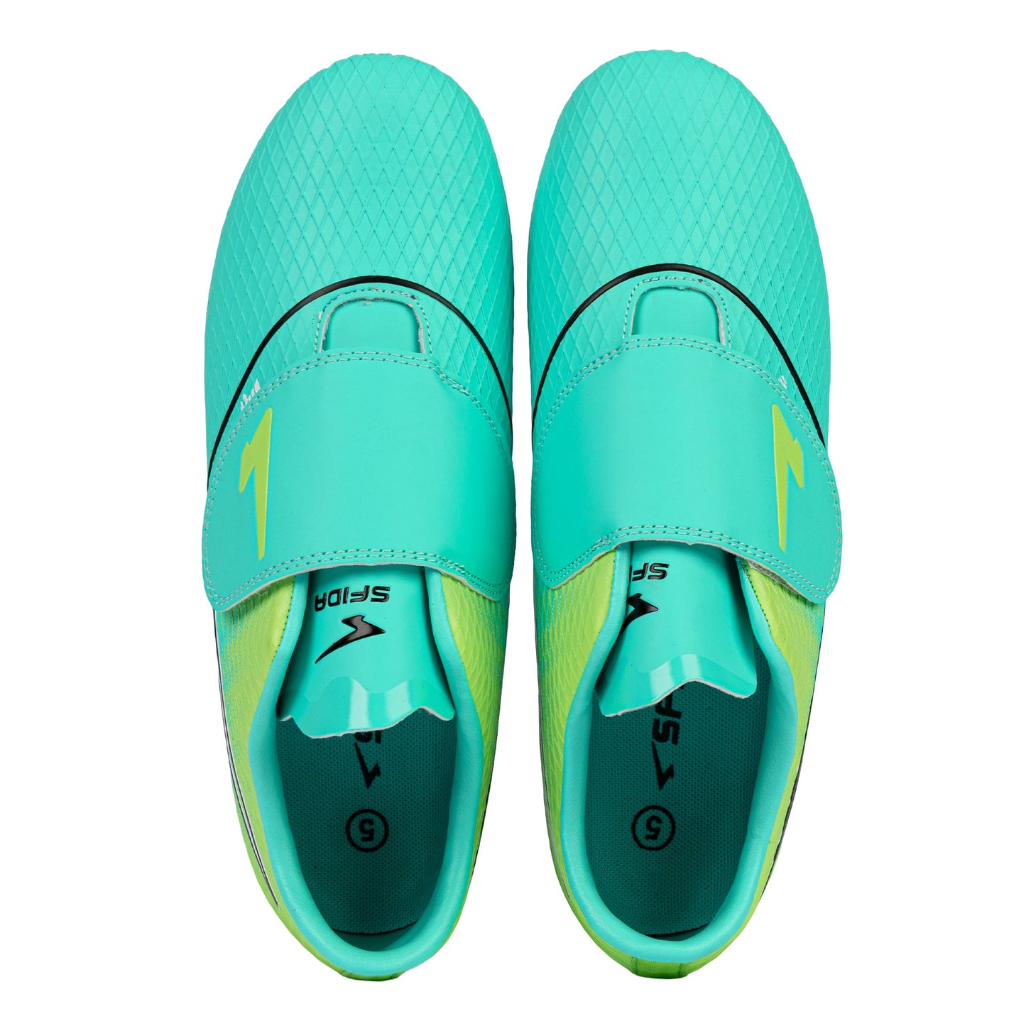 Equaliser Junior Football Boots - Aqua/Lime V Strap