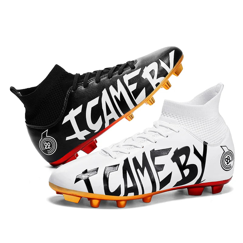 High Quality Football Boots Electroplated Sole Artificial Grass Anti slip Breathable football boots kids/adults