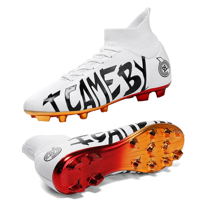 High Quality Football Boots Electroplated Sole Artificial Grass Anti slip Breathable football boots kids/adults