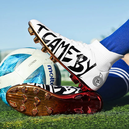 High Quality Football Boots Electroplated Sole Artificial Grass Anti slip Breathable football boots kids/adults