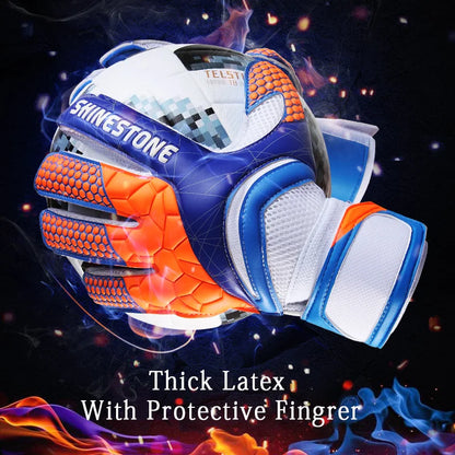 Men boys Latex Non-slip goalkeeper gloves Professional Soccer Goalkeeper Gloves Finger Protection Football Breathable Gloves