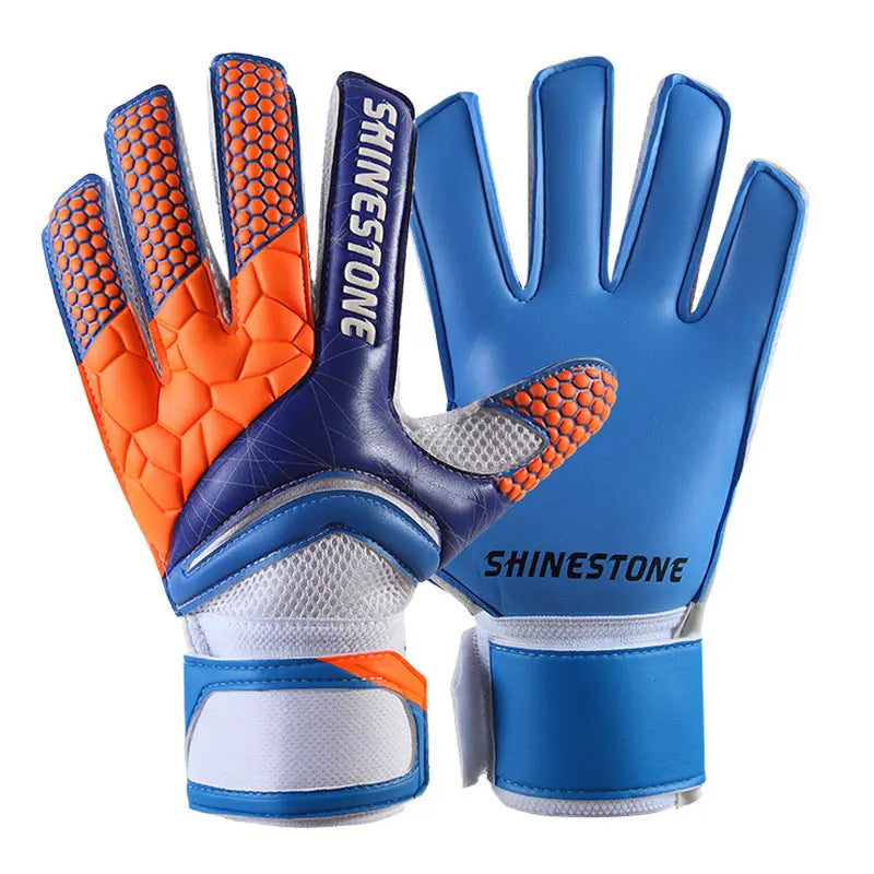 Men boys Latex Non-slip goalkeeper gloves Professional Soccer Goalkeeper Gloves Finger Protection Football Breathable Gloves