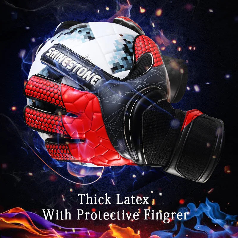 Men boys Latex Non-slip goalkeeper gloves Professional Soccer Goalkeeper Gloves Finger Protection Football Breathable Gloves