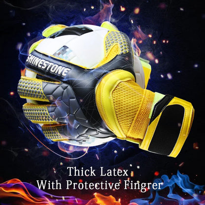 Men boys Latex Non-slip goalkeeper gloves Professional Soccer Goalkeeper Gloves Finger Protection Football Breathable Gloves