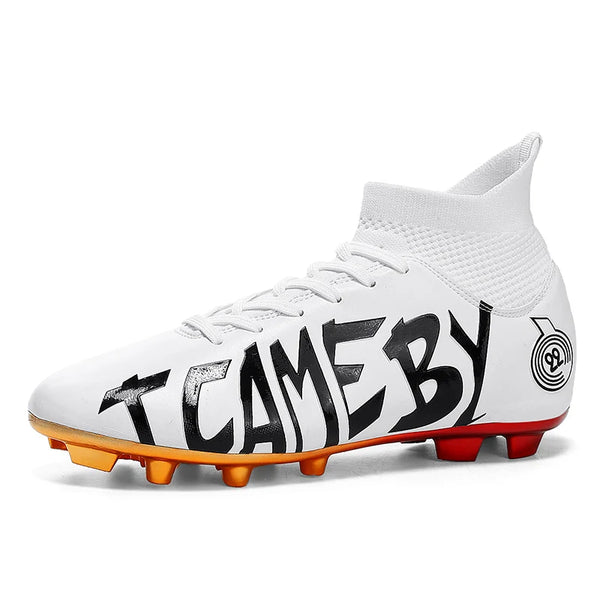 High Quality Football Boots Electroplated Sole Artificial Grass Anti slip Breathable football boots kids/adults