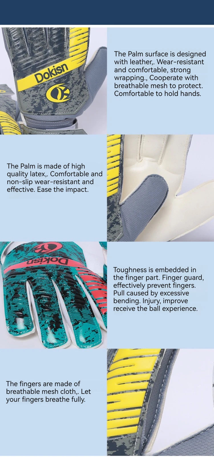 Professional Goalkeeper Gloves for Adult Match Training Latex Impact Anti-skid Wearproof Football Gloves Thickened Soccer Gloves