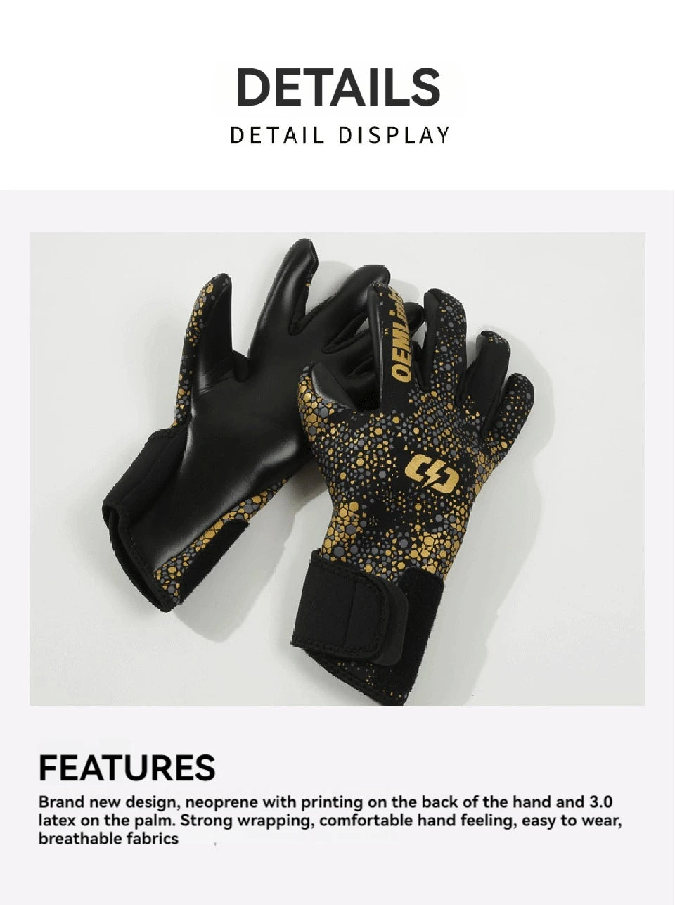 Loogdeel Professional Football Sports Goalkeeper Gloves Adult Children Goalkeeper Gloves Finger Protection Anti-slip Training