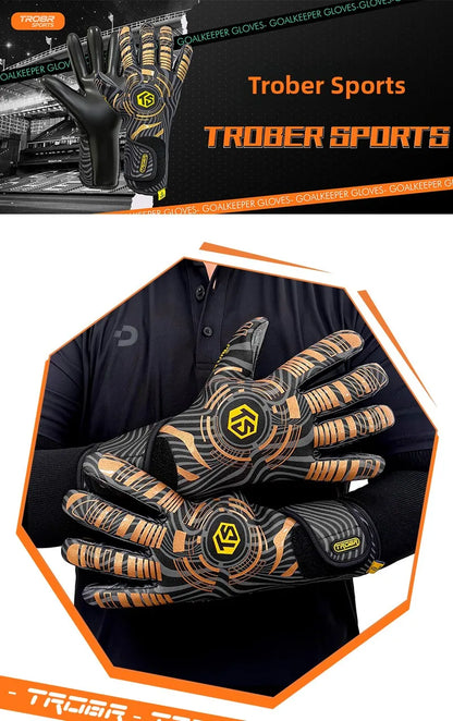 Tobert 2025 New Natural Latex Goalkeeper Gloves Semi-Closed Finger Training Competition Inner Stitching Adult And Children