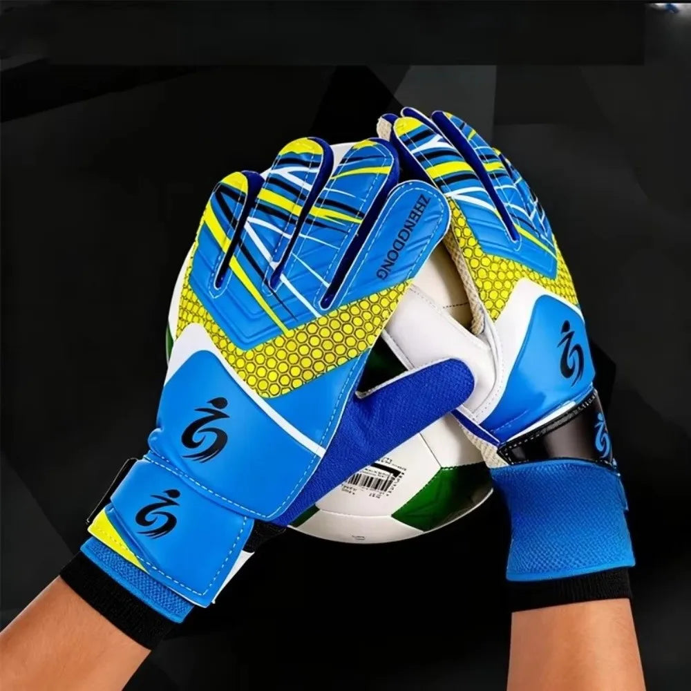 1Pair Professional Kid's Soccer Goalkeeper Gloves Soccer Goalie Latex Full Finger Gloves Protection Gloves Strong