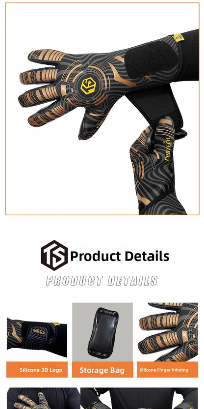 Tobert 2025 New Natural Latex Goalkeeper Gloves Semi-Closed Finger Training Competition Inner Stitching Adult And Children