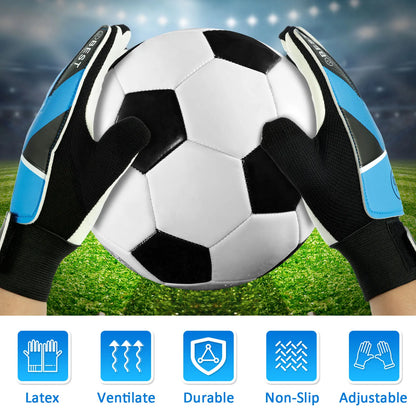 1 Pair Kids Soccer Goalkeeper Gloves Finger Protection Goal 5/6/7 Size Latex Football Gloves Thickened Child Football Accessorie