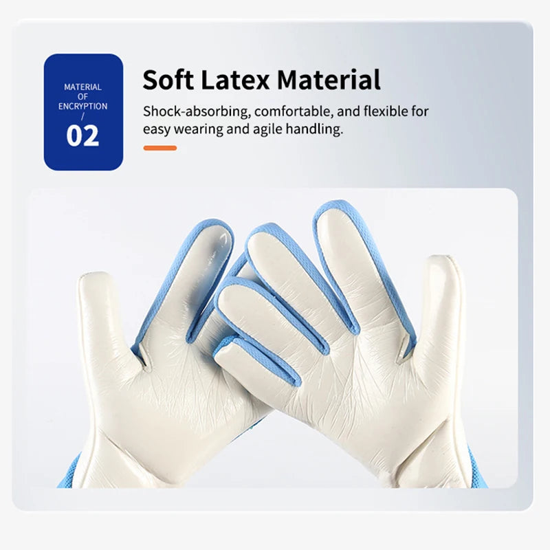 Goalkeeper Gloves Latex Palm Fish Scale Series Breathable Flexible Anti-Slip Abrasion Resistant Finger Protection Adults & Kids