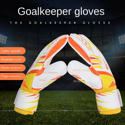 1 Pair of Wear-resistant Football Gloves Excellent Anti-slip Goalkeeper Gloves Thick Latex Non-Slip Football Training Gloves