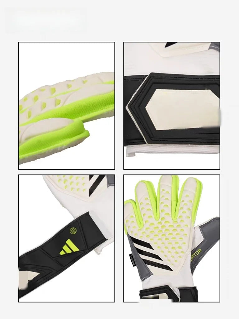New 23 Thickened Latex Goalkeeper Gloves without Finger Protection for Adults And Teenagers Anti-Slip And Wear-Resistant Foot...