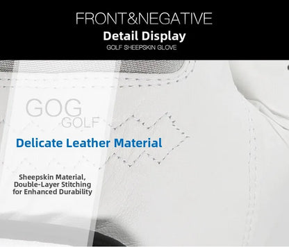 GOG Genuine Leather Golf Gloves Men's Single Hand Soft Breathable Anti-slip Wear-resistant Comfortable Sheepskin Golf Gloves