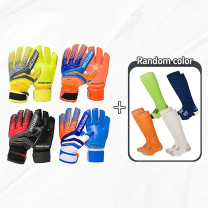 Men boys Latex Non-slip goalkeeper gloves Professional Soccer Goalkeeper Gloves Finger Protection Football Breathable Gloves