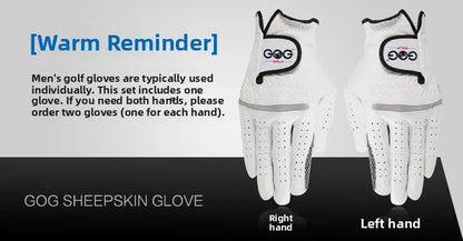 GOG Genuine Leather Golf Gloves Men's Single Hand Soft Breathable Anti-slip Wear-resistant Comfortable Sheepskin Golf Gloves