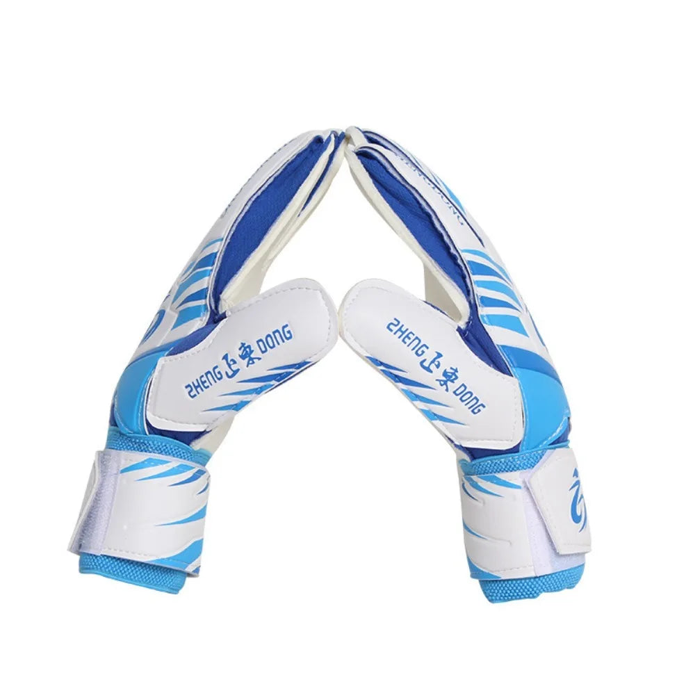 1 Pair of Wear-resistant Football Gloves Excellent Anti-slip Goalkeeper Gloves Thick Latex Non-Slip Football Training Gloves