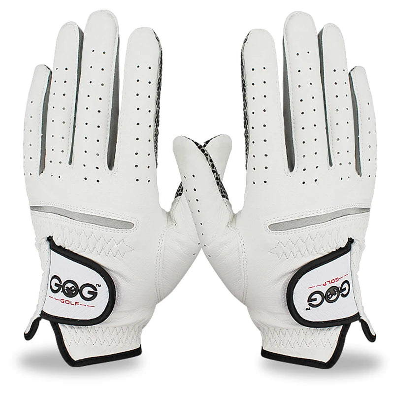GOG Genuine Leather Golf Gloves Men's Single Hand Soft Breathable Anti-slip Wear-resistant Comfortable Sheepskin Golf Gloves
