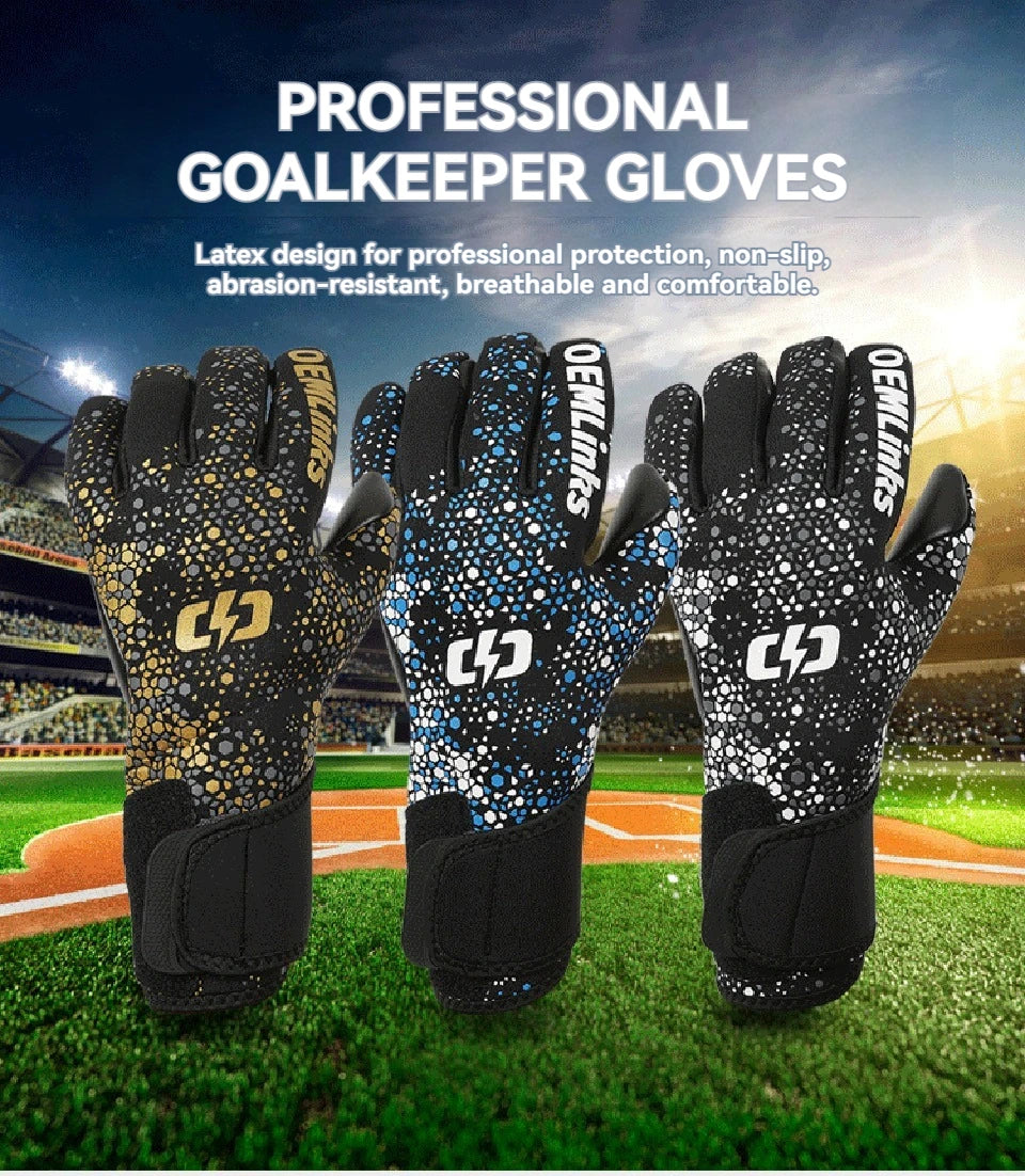 Loogdeel Professional Football Sports Goalkeeper Gloves Adult Children Goalkeeper Gloves Finger Protection Anti-slip Training