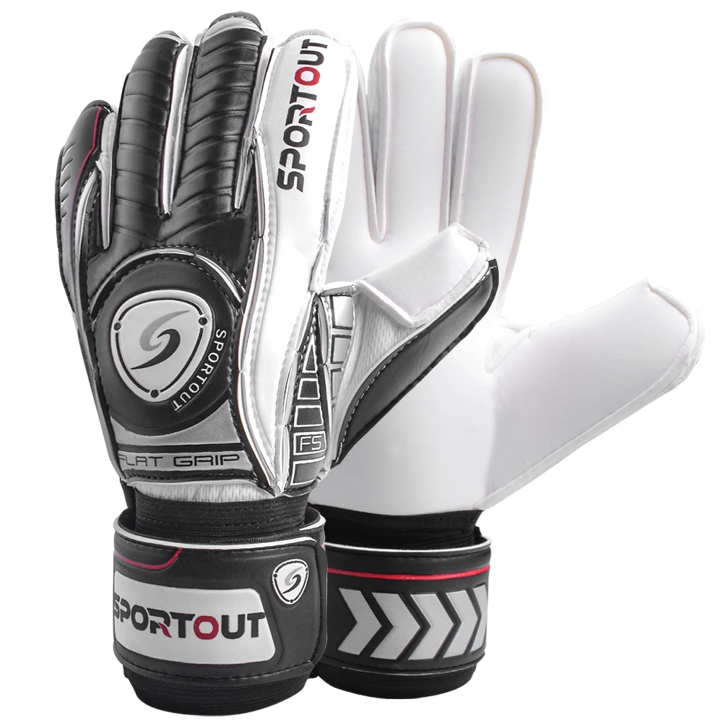 Sportout Goalie Gloves, Goalkeeper Gloves with Fingersave, Soccer Gloves, Breathable Soccer Goalie Gloves, 4mm Latex