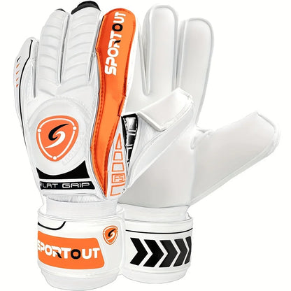 Sportout Goalie Gloves, Goalkeeper Gloves with Fingersave, Soccer Gloves, Breathable Soccer Goalie Gloves, 4mm Latex