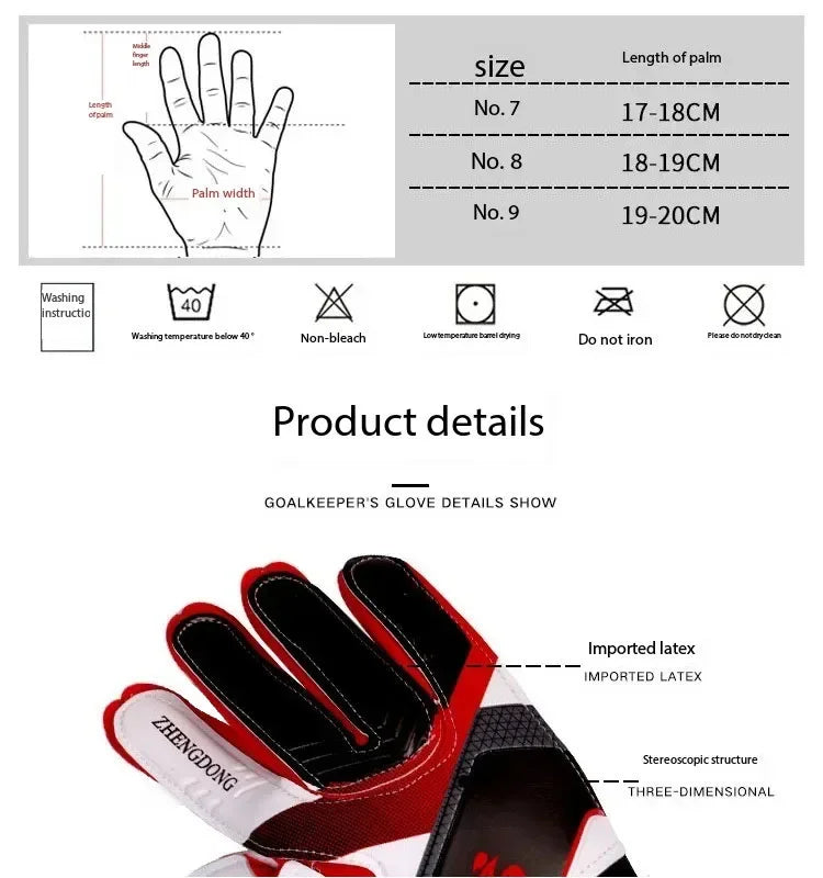 Professional football goalkeeper gloves for adults and children finger protection thickened latex football gloves football goal