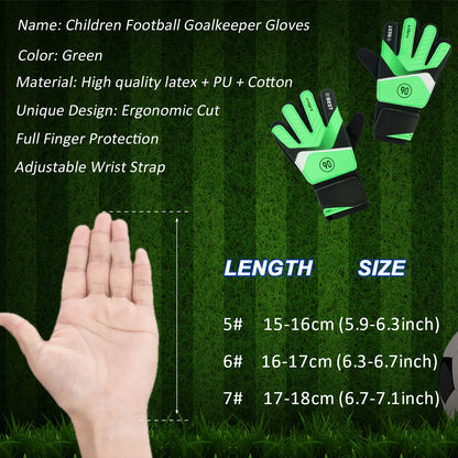 1 Pair Kids Soccer Goalkeeper Gloves Finger Protection Goal 5/6/7 Size Latex Football Gloves Thickened Child Football Accessorie