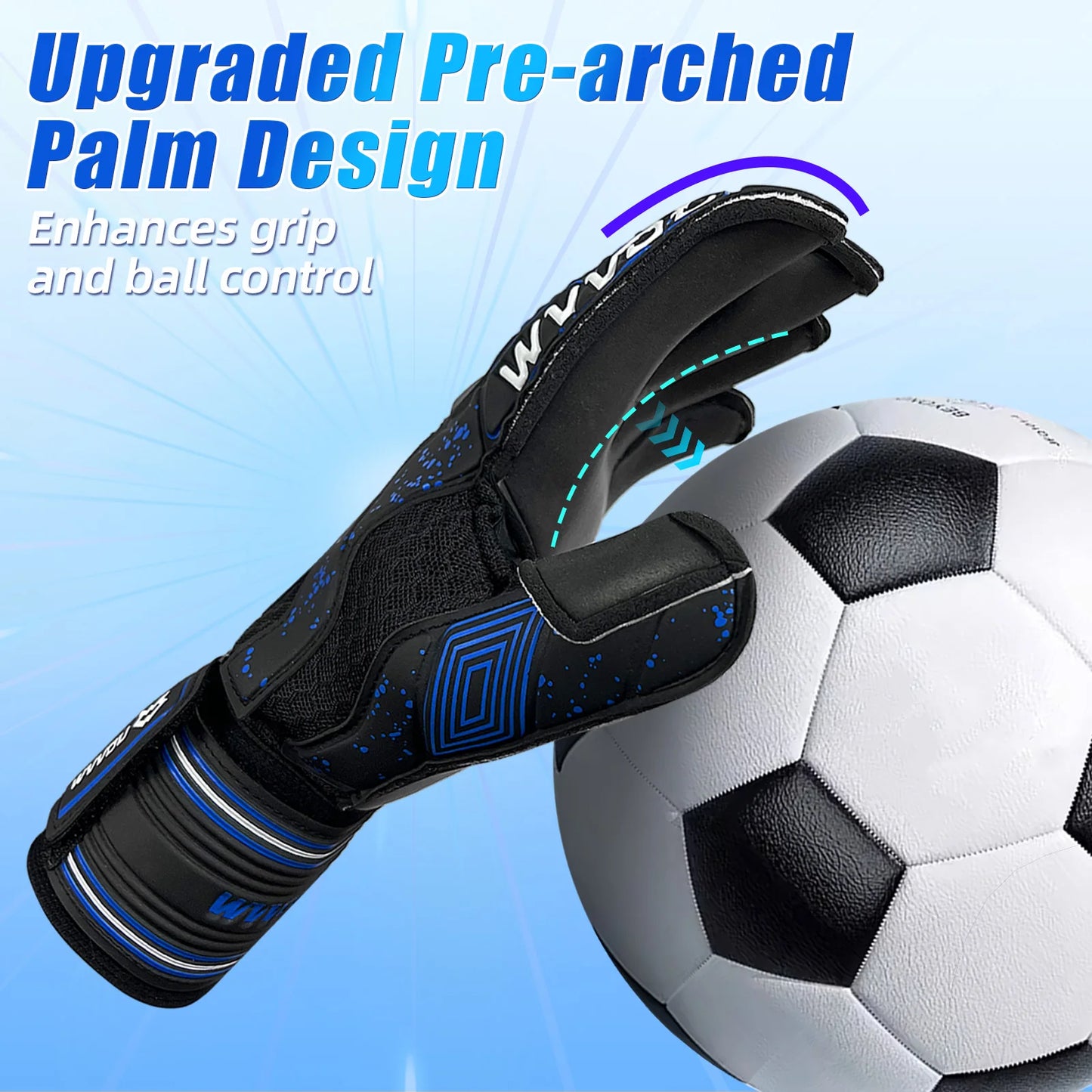 Soccer Goalie Gloves Youth Adult, Pro-Level Goalkeeper Gloves, High Performance Soccer Gloves with Pro-Tek Fingersave,