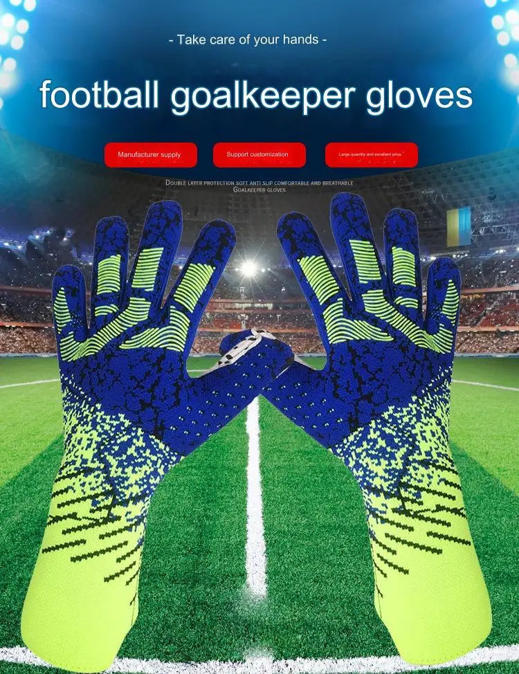 2024 Latex Goalkeeper Gloves Thickened Football Professional Protection Adults Teenager Goalkeeper Soccer Goalie Football Gloves