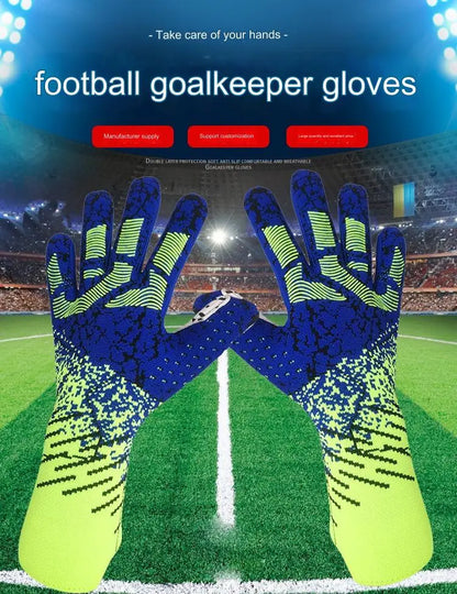 2024 Latex Goalkeeper Gloves Thickened Football Professional Protection Adults Teenager Goalkeeper Soccer Goalie Football Gloves