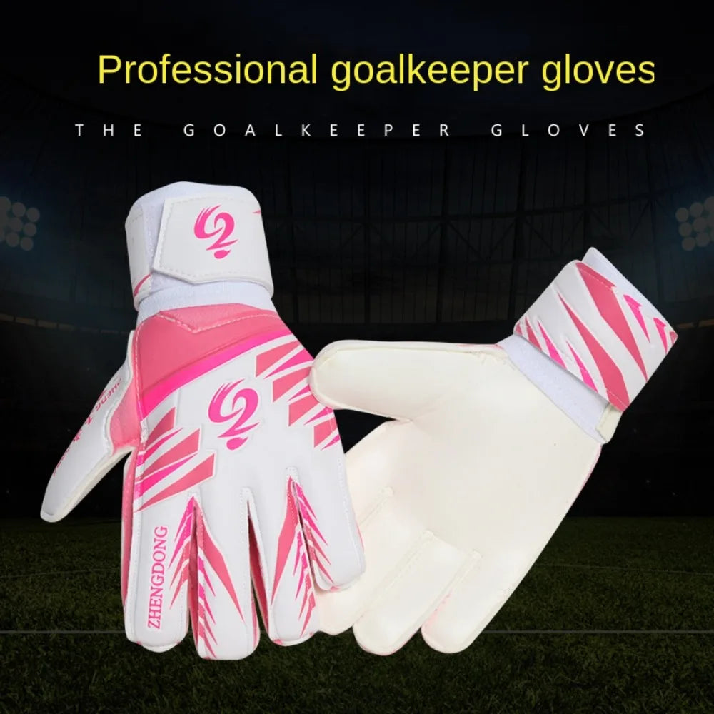 1 Pair of Wear-resistant Football Gloves Excellent Anti-slip Goalkeeper Gloves Thick Latex Non-Slip Football Training Gloves