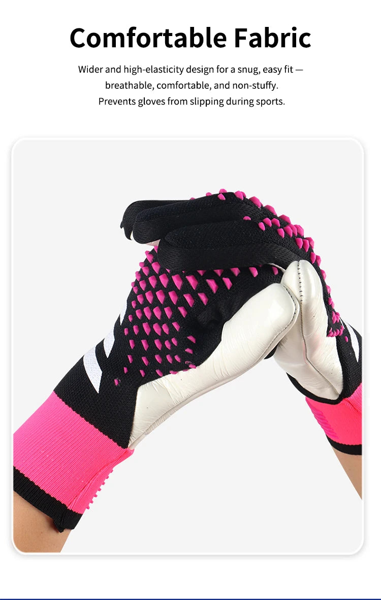 Goalkeeper Gloves Latex Palm Fish Scale Series Breathable Flexible Anti-Slip Abrasion Resistant Finger Protection Adults & Kids