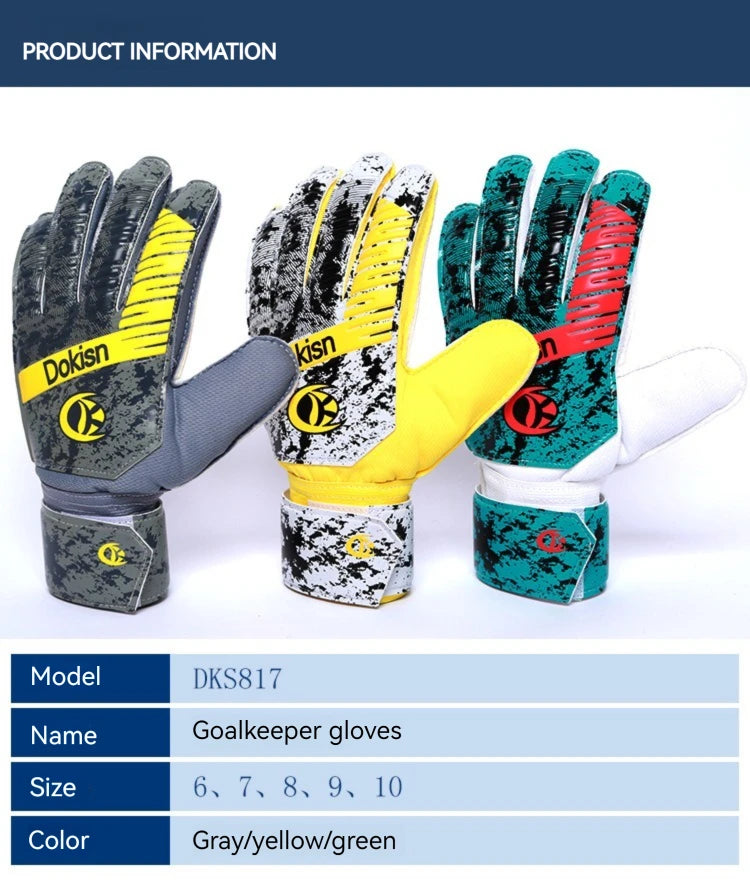 Professional Goalkeeper Gloves for Adult Match Training Latex Impact Anti-skid Wearproof Football Gloves Thickened Soccer Gloves