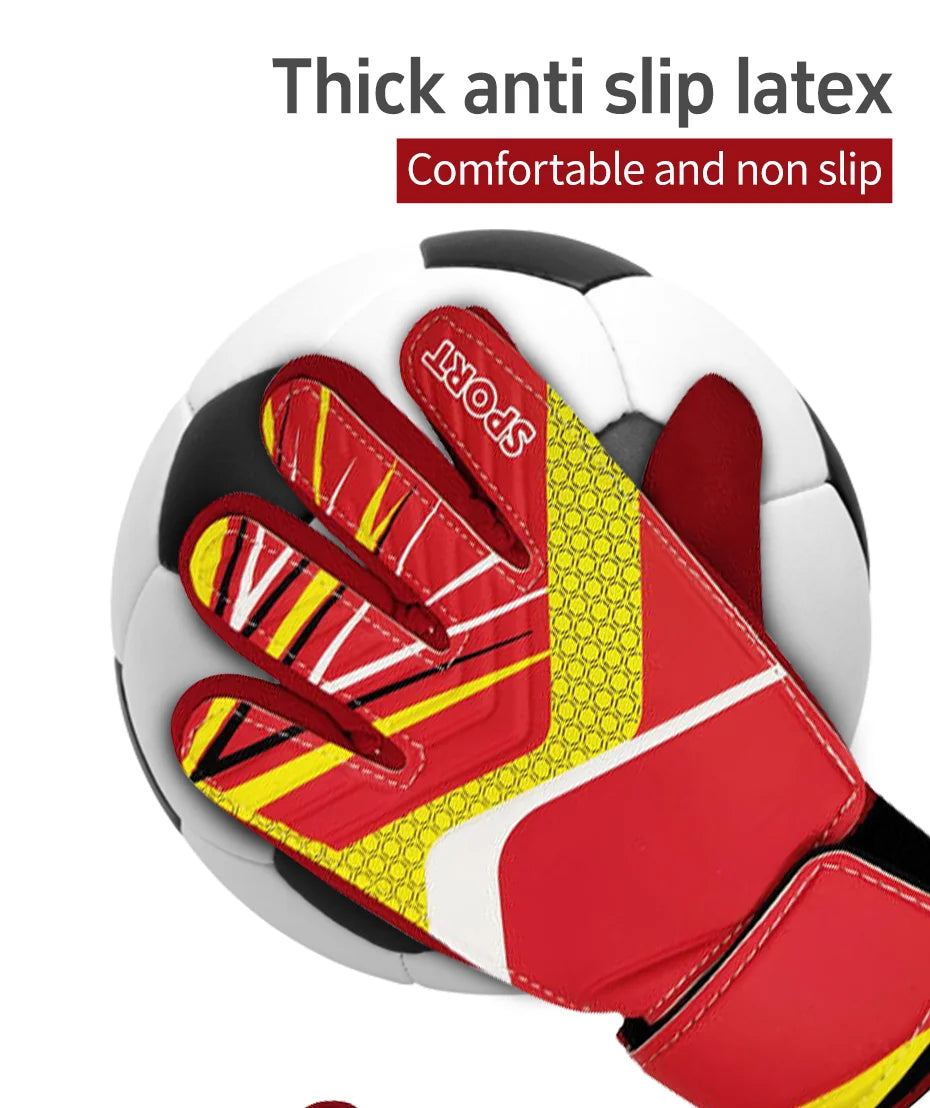 2025 New Football Goalkeeper Gloves Wrist Strap Latex Finger Guard Protection Kids Adult Soccer  Gloves