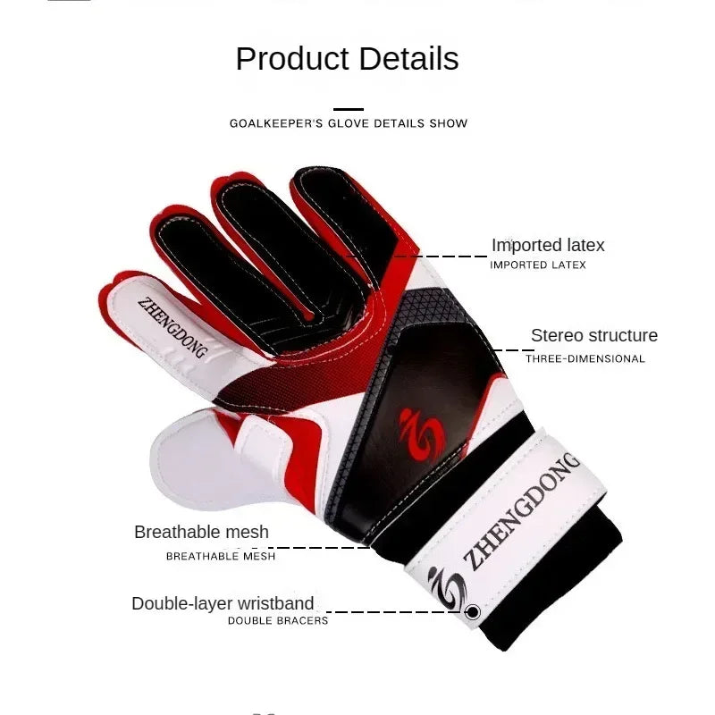 Professional football goalkeeper gloves for adults and children finger protection thickened latex football gloves football goal