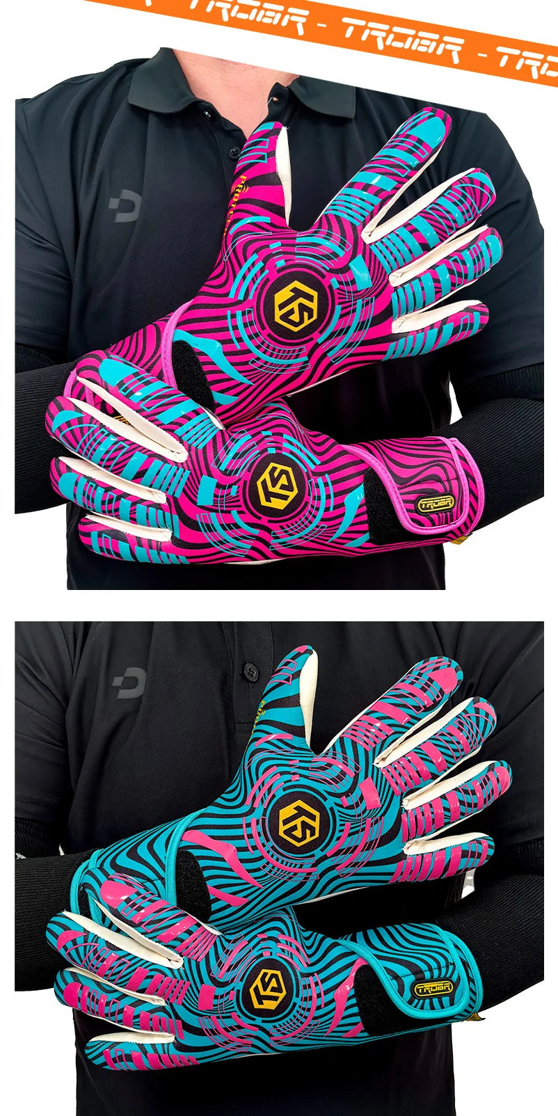 Tobert 2025 New Natural Latex Goalkeeper Gloves Semi-Closed Finger Training Competition Inner Stitching Adult And Children