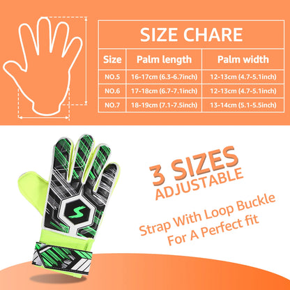 1 Pair Kids Soccer Goalkeeper Gloves Finger Protection Goal 5/6/7 Size Latex Football Gloves Thickened Child Football Accessorie