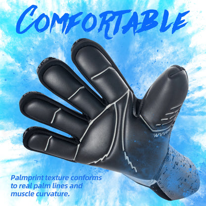 WVVOU Soccer Goalie Gloves Youth Adults, High Performance Goalkeeper Gloves, Breathable Soccer Gloves, 4+3mm Super Grip