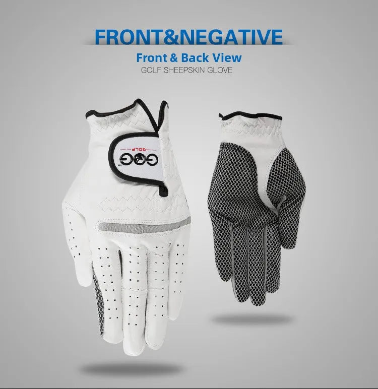 GOG Genuine Leather Golf Gloves Men's Single Hand Soft Breathable Anti-slip Wear-resistant Comfortable Sheepskin Golf Gloves