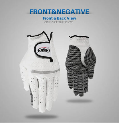 GOG Genuine Leather Golf Gloves Men's Single Hand Soft Breathable Anti-slip Wear-resistant Comfortable Sheepskin Golf Gloves