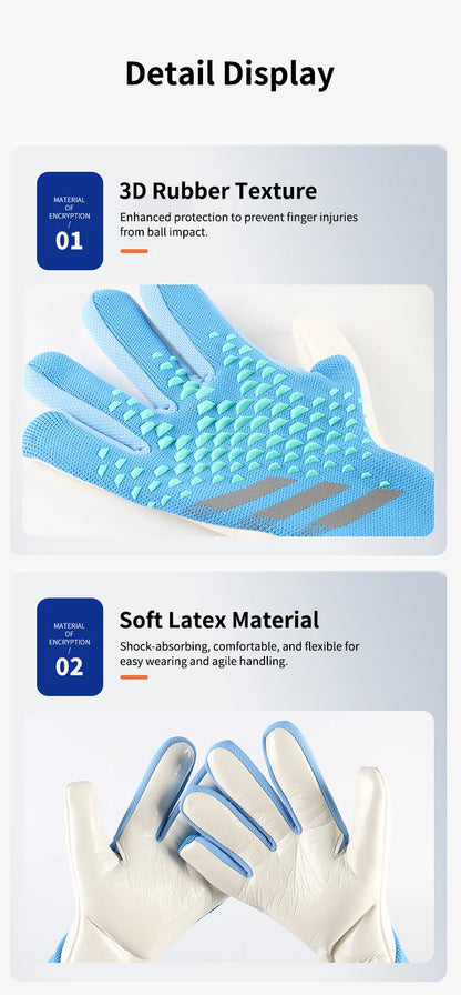 Goalkeeper Gloves Latex Palm Fish Scale Series Breathable Flexible Anti-Slip Abrasion Resistant Finger Protection Adults & Kids