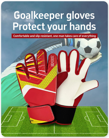 2025 New Football Goalkeeper Gloves Wrist Strap Latex Finger Guard Protection Kids Adult Soccer  Gloves
