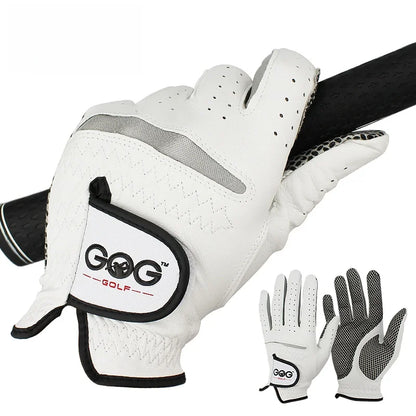GOG Genuine Leather Golf Gloves Men's Single Hand Soft Breathable Anti-slip Wear-resistant Comfortable Sheepskin Golf Gloves